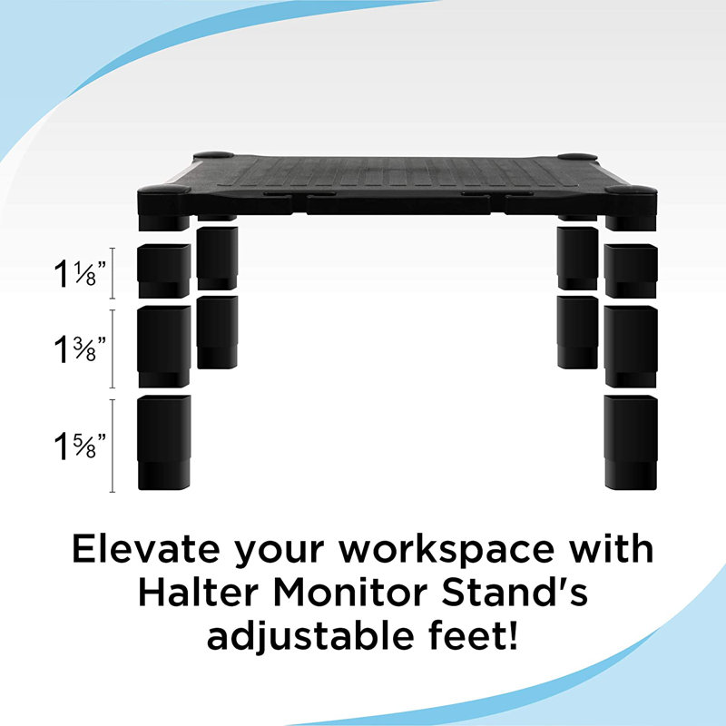 Black Adjustable Ergonomic Plastic Desk Monitor Stand