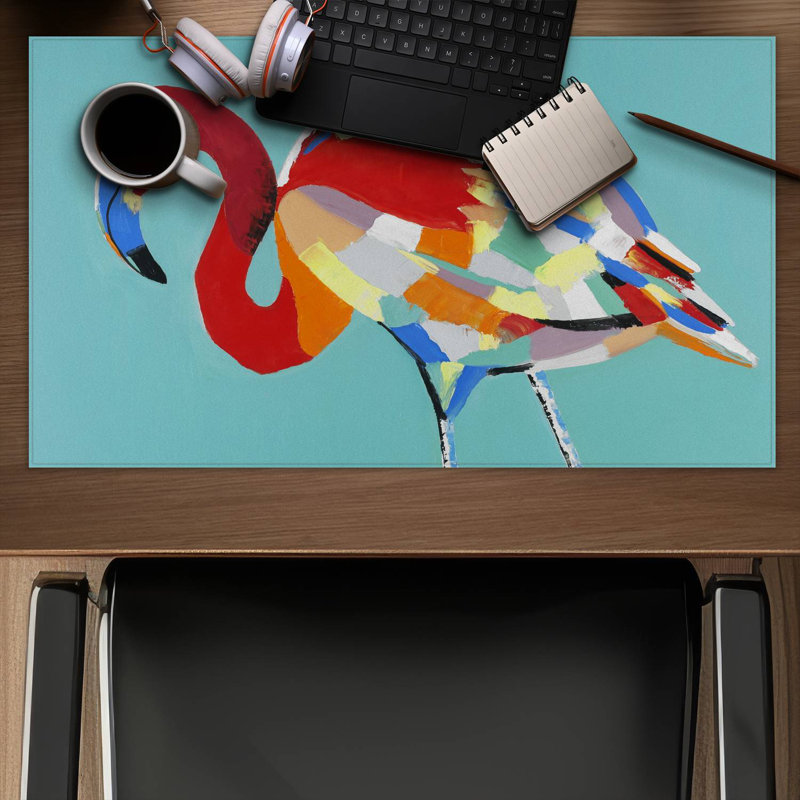 Abstract flamingo - 14.00"x24.25" Desk mat