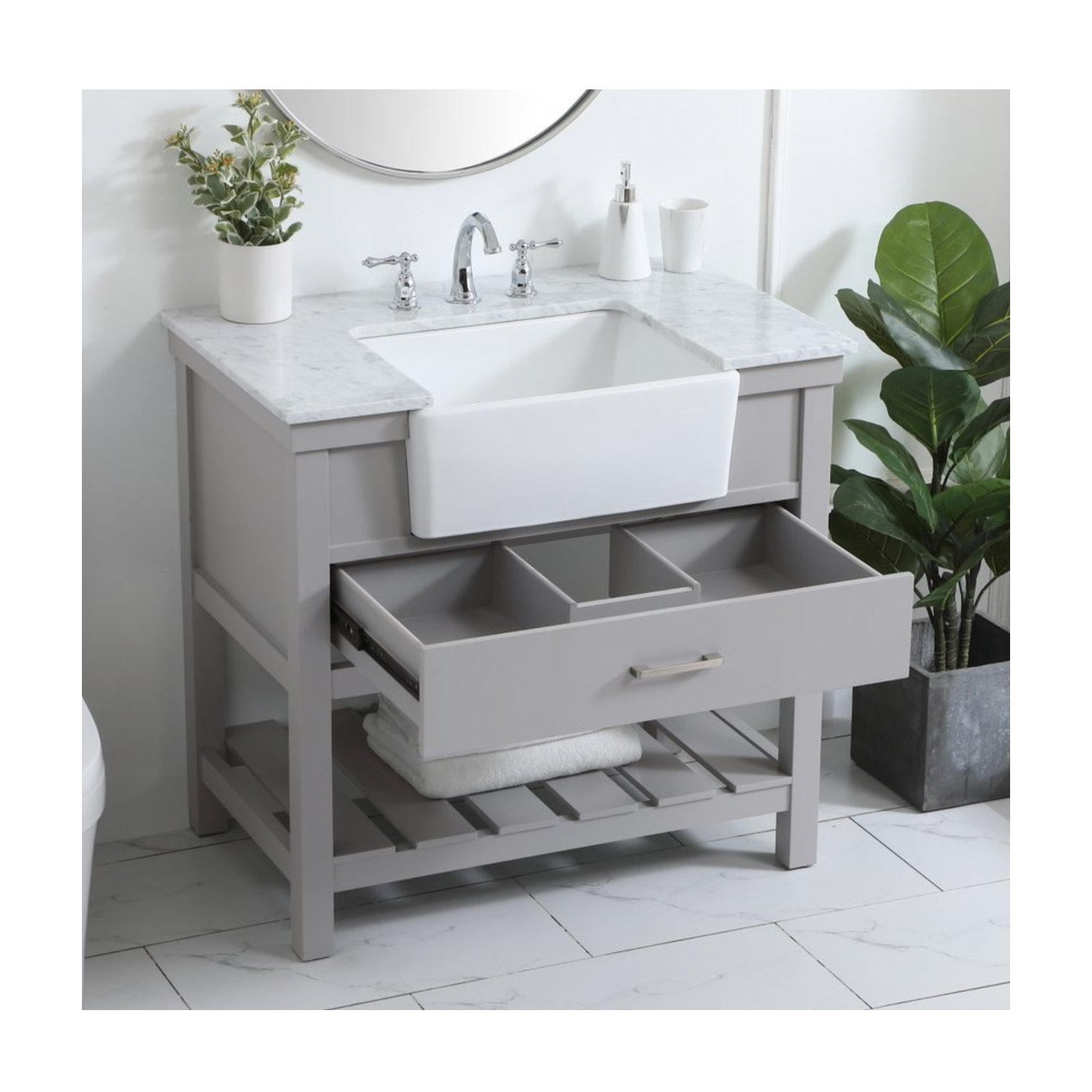 Pelaghia 36'' Single Bathroom Vanity, Gray