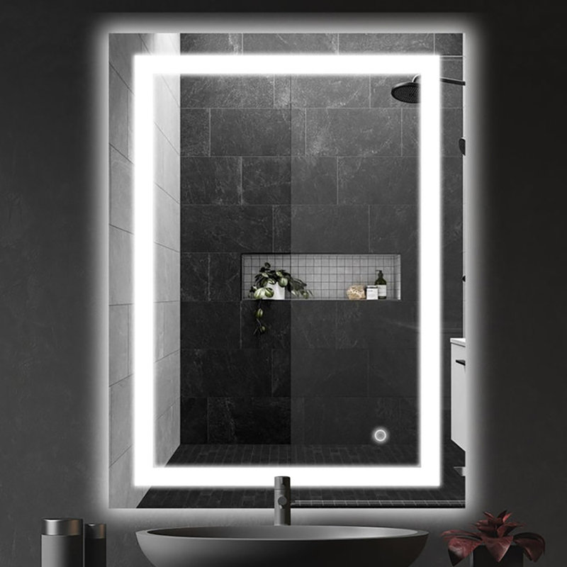 Miroir de salle de bain / meuble-lavabo 24 po x 36 po en verre trempé anti-buée