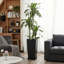 Ensemble de 2 pots à fleurs de 24 po de hauteur - ensemble de 2 pots à fleurs noirs d'intérieur et d'extérieur pour porche et patio-2095279972