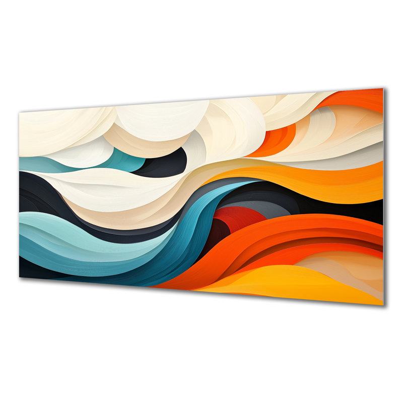 Cosmic Dance Of Colors I - Abstract Impressionism Metal Wall Decor, Modern Metal Print, 28" H x 60" W x 0.84" D