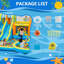Inflatable Water Park 8-in-1 with Large Pool & Double Slides – Climbing Walls, Bounce House, Durable Oxford, Complete Set with 550W Blower – Indoor/Outdoor Play for Kids