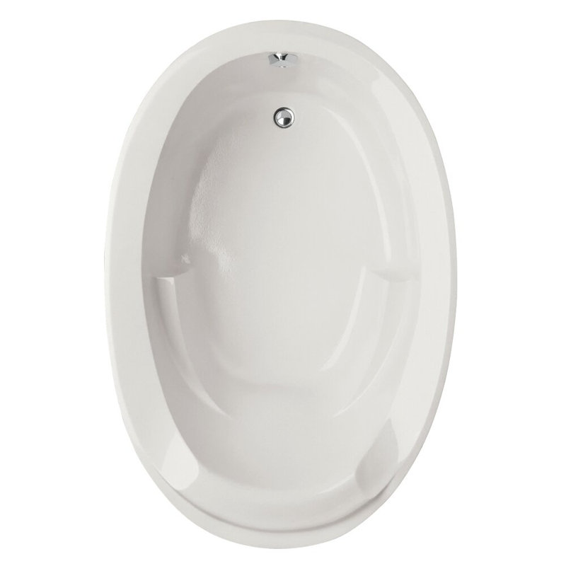 Deanna 60'' x 36'' Soaking Acrylic Bathtub, White, Satin Nickel