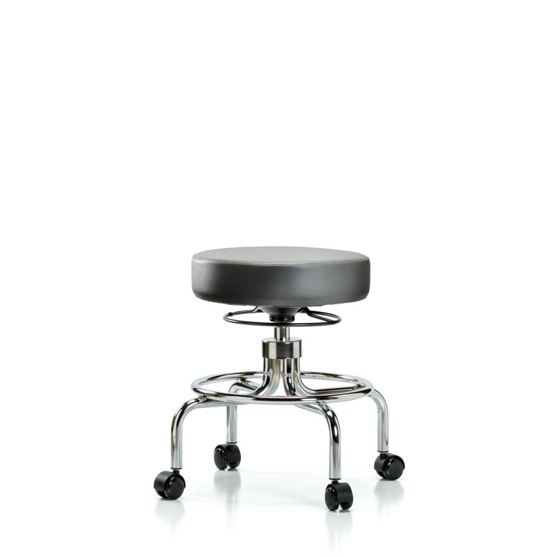 Tabouret de laboratoire Karris, Argenté, Roulettes