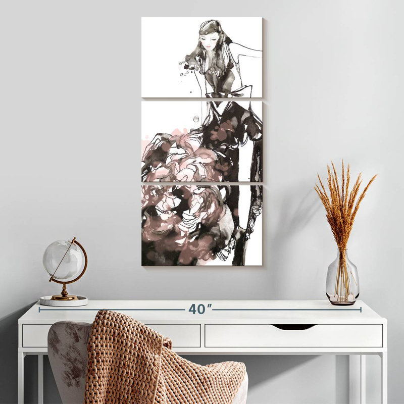 Robe pivoine, H 32 po x l 15 po