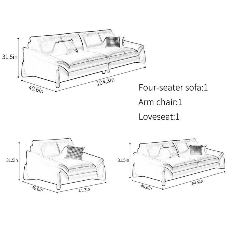 Simple modern elegant office sofa set