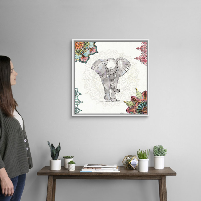 Reproduction d'art sur toile, Toile avec cadre blanc, H 26 po x l 26 po x P 2 po