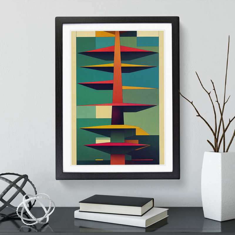 Bold Tree No.2 - Print, 66cm H x 48cm W x 2cm D, Black Framed, White