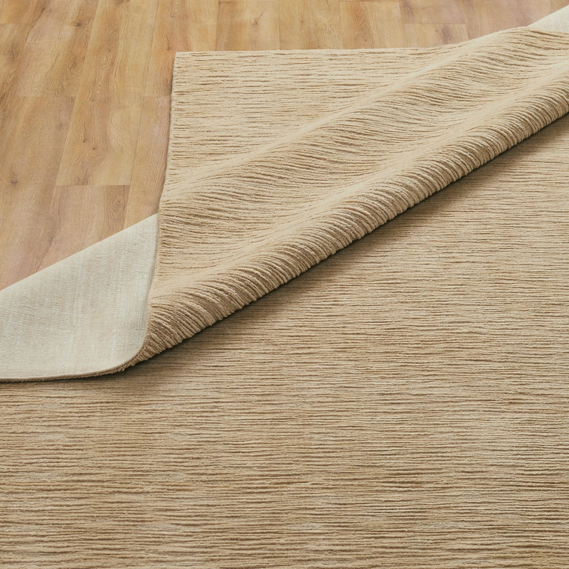 Serenity Sandy Dune Wool Hand Loomed Area Rug, Tan, Rectangle 5'9" x 8'9"