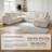 7 - Piece L Shaped Chenille Modular Sofa Living room Corner Sofa Sectional Couch with Storage Ottoman-120747530