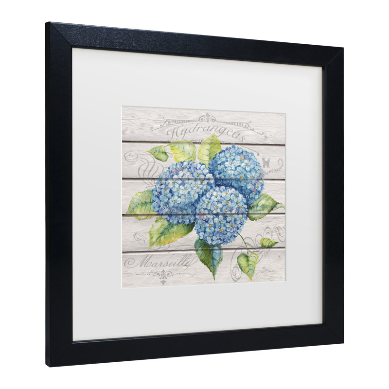 «Blue Hydrangeas» par Jean Plout, Noir, H 13 po x l 13 po x P 0,75 po
