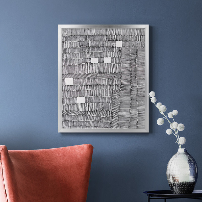 Toile encadrée de qualité supérieure Tedious II - prête à être accrochée, Argent, H 24 po x l 20 po