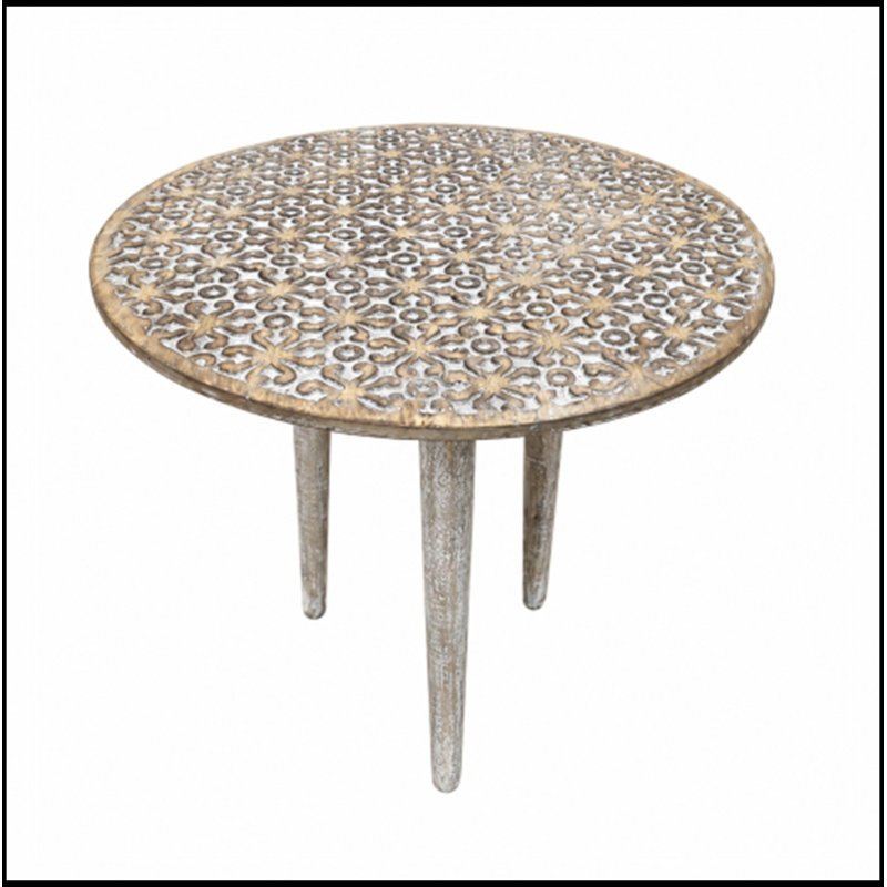 Table de bout ronde avec pieds robustes