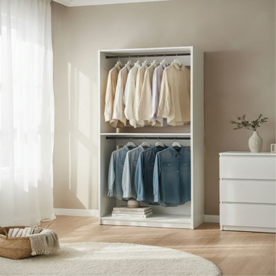 Garde-robe en bois 32 "avec tringles Prosper