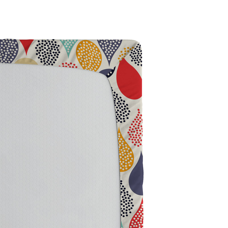 Drap-housse orange Ambesonne, Drap-housse pour lit simple TG, Rouge / jaune / géométrique leu