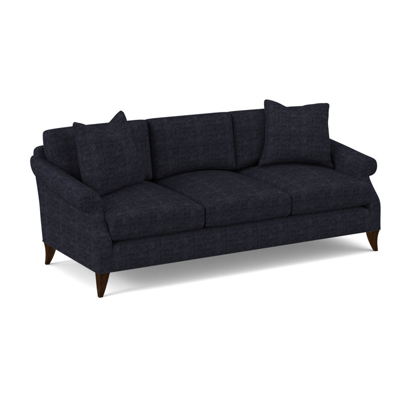 Turner Upholstered 86'' Sofa, American Walnut, Venice Navy 100% Polyester