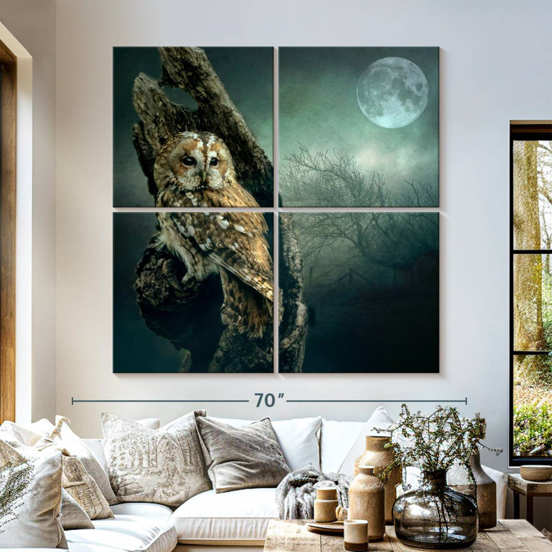 Brampt Owl At Night, 57" H x 57" W