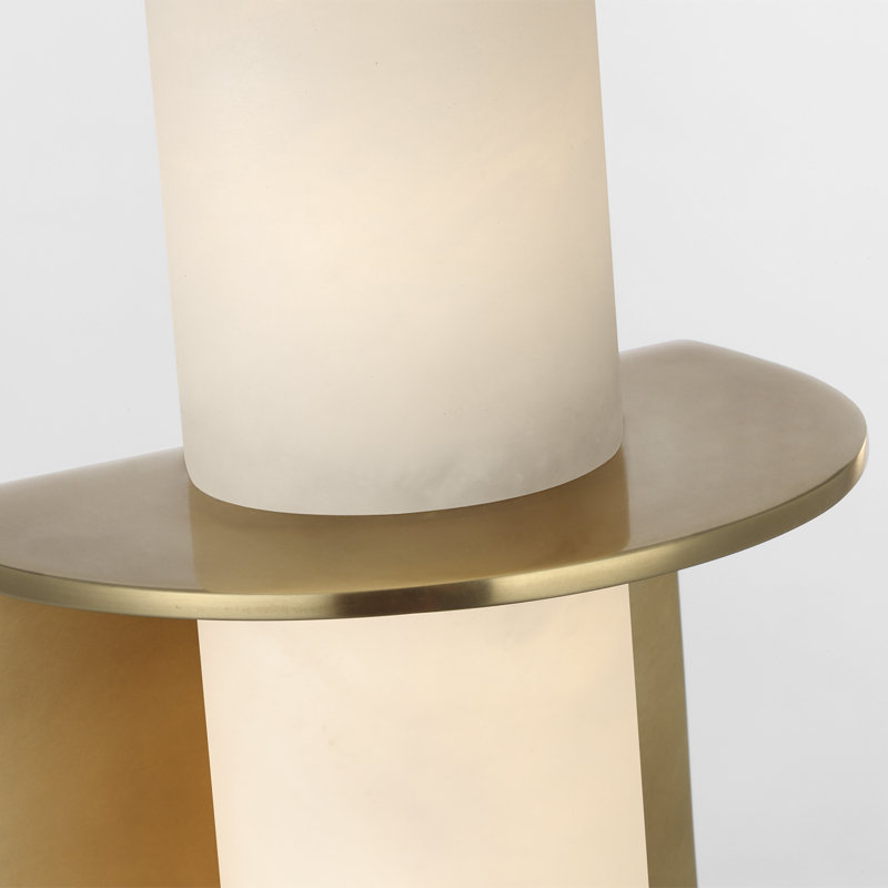 Kelly Wearstler Fosse 11" Invertable Offset Oval Sconce, 17.75" H x 4.5" W x 4" D, Antique-Burnished Brass, 1400 W