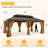 20 Ft. W x 12 Ft. D Aluminum Roof with Galvanized Steel Patio Gazebo