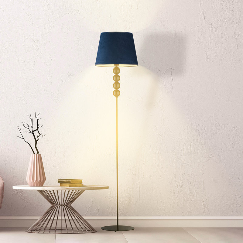 Sachso 174cm Traditional Floor Lamp, Navy, White