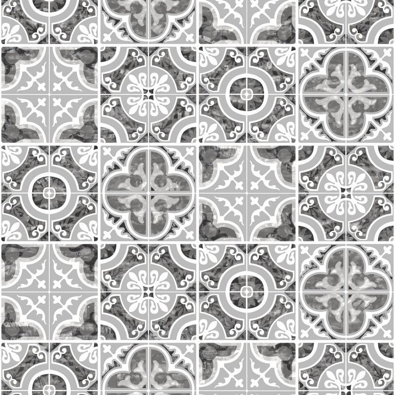 Iyanna Mosaic 10m x 53cm Wallpaper Roll, Silver