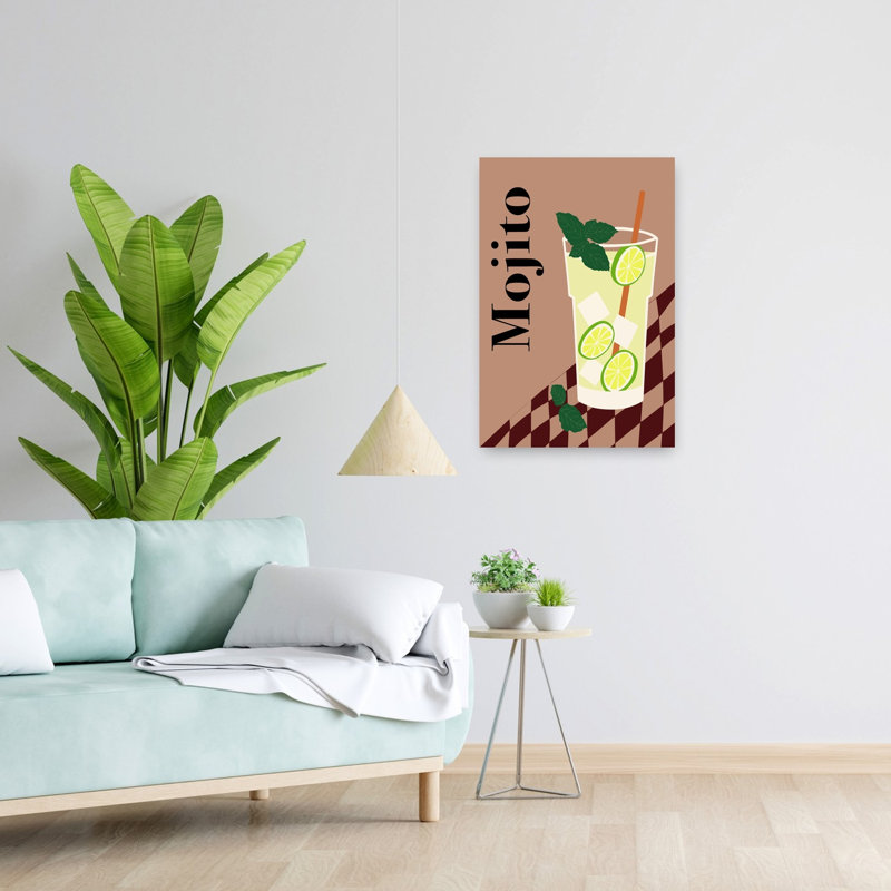 Art mural tropical Mojito Lime Mint, H 24 po x l 16 po