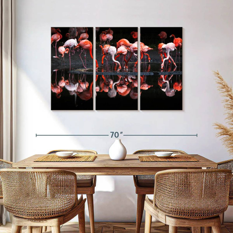 Flamingo Reflections, 36" H x 57" W