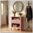 18" Pink Fluted Nightstand with 2 Drawers, Modern Bedroom Bedside Table, Sofa Side End Table with Storage-129366151-129366150