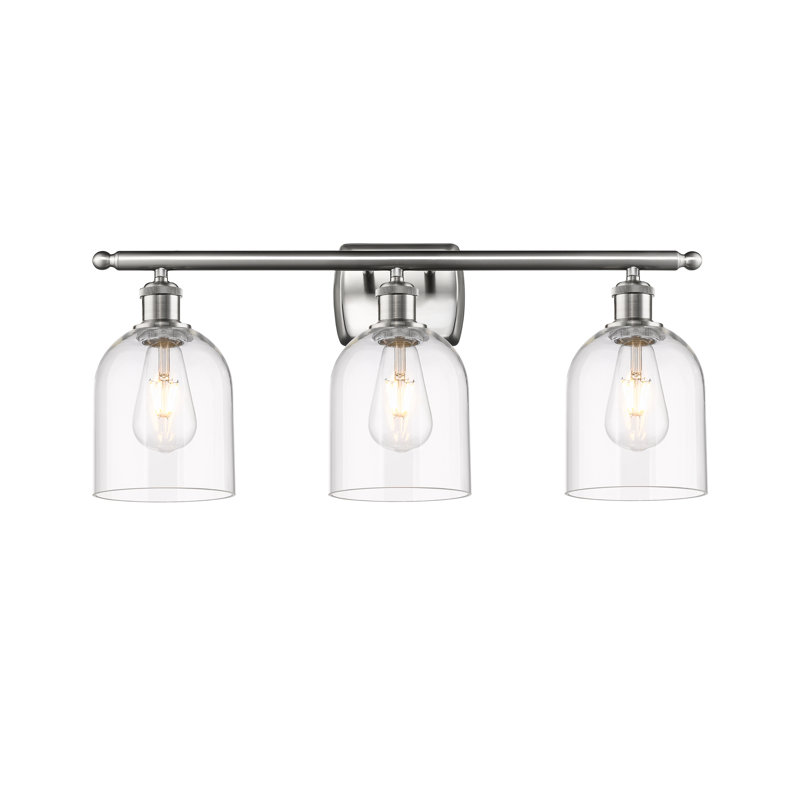 Anacaren 3 - Light Dimmable Vanity Light, Brushed Satin Nickel, Clear