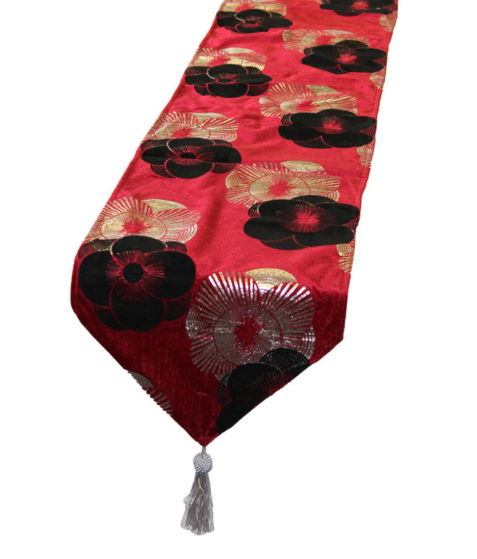 Heritage Luxurious Vintage Table Runner, Burgundy