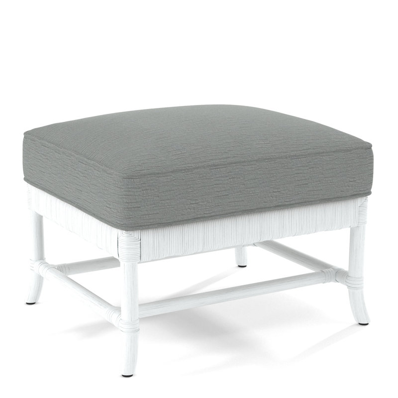 Lafayette Ottoman, Frost White, White Performance Fabric; 0851-94