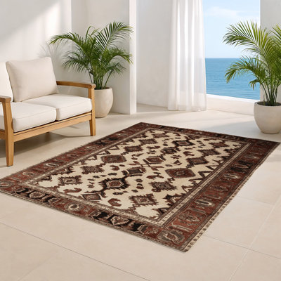 Tapis d'intérieur et d'extérieur noir Persian