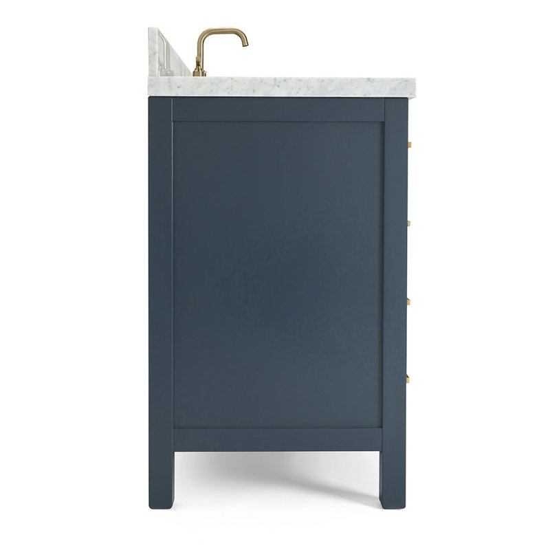 Cambridge 37'' W Single Vanity, Midnight Blue, Oval, Italian Carrara Marble