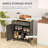 Sideboard With Solid Wood Countertop, Kitchen Storage Cabinet, Coffee Bar Cabinet With 2 Drawers