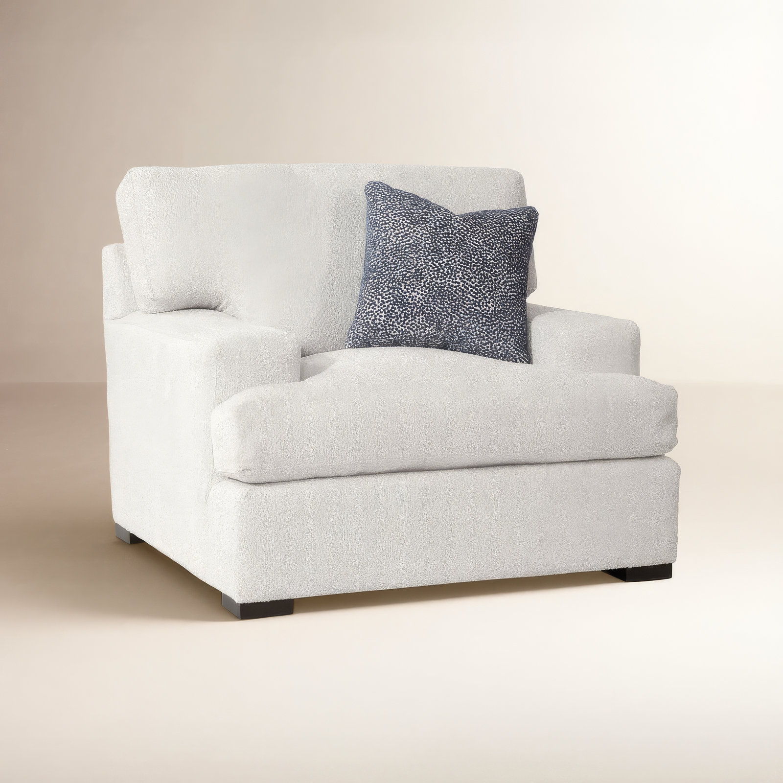 Cambria Upholstered Accent Chair, White Performance Fabric; 0851-94, Java Finish