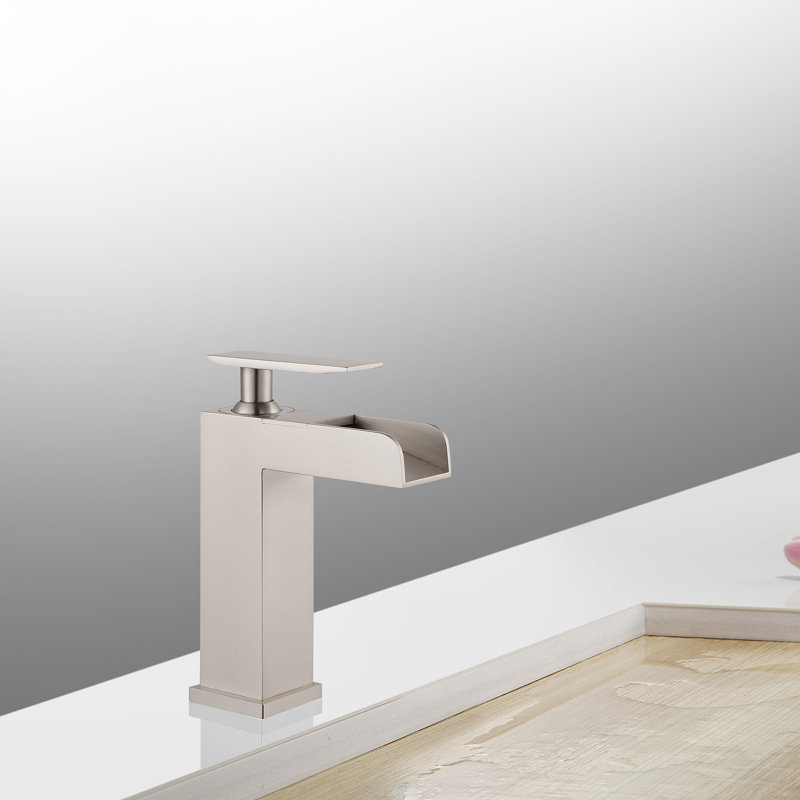Robinet pour salle de bain à un trou avec ensemble de drain, Nickel brossé