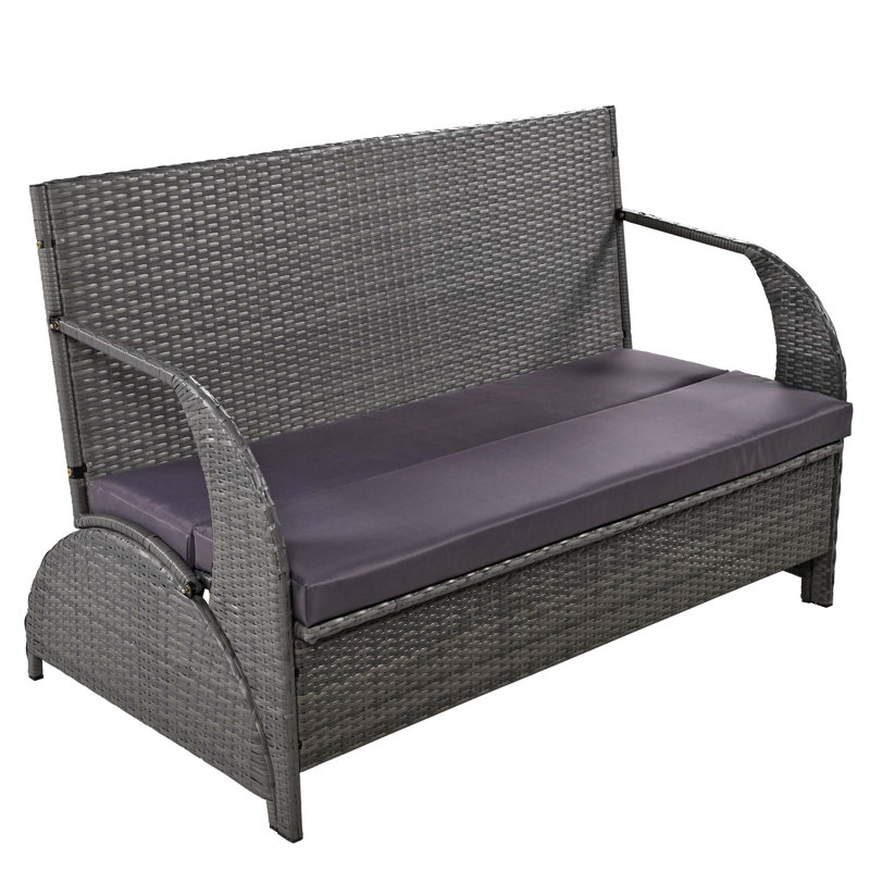 Versatile Outdoor Loveseat That Converts To Four Seats And A Table, Suitable For Gardens And Lawns, Purple