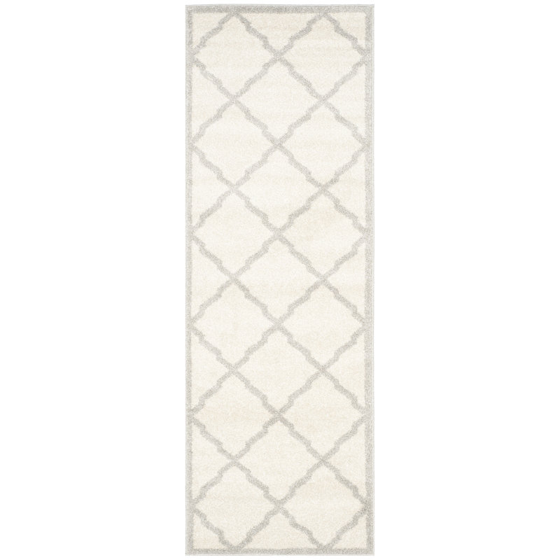 Tapis beige à motif géométrique Ammundsen, Tapis de couloir 2 pi 3 po x 7 pi