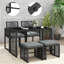 5 Pcs pe wicker patio dining set Outdoor Conversation Set With Cushions