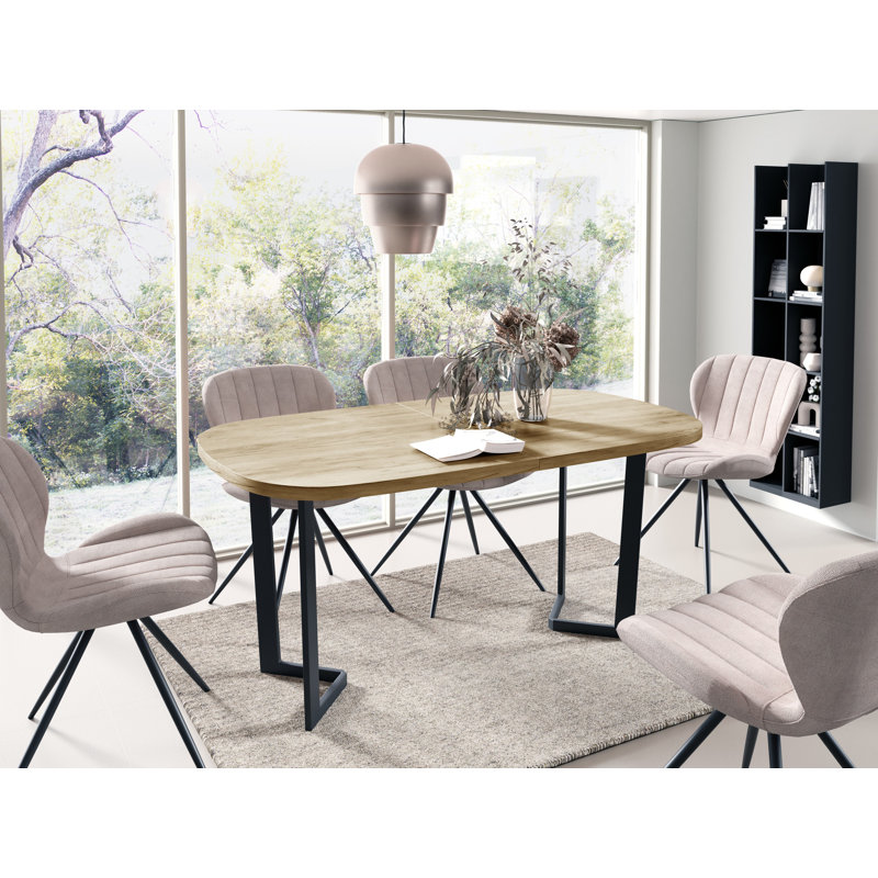 Baeleigh Oval Metal Base Dining Table, 76cm H x 120cm L x 80cm W