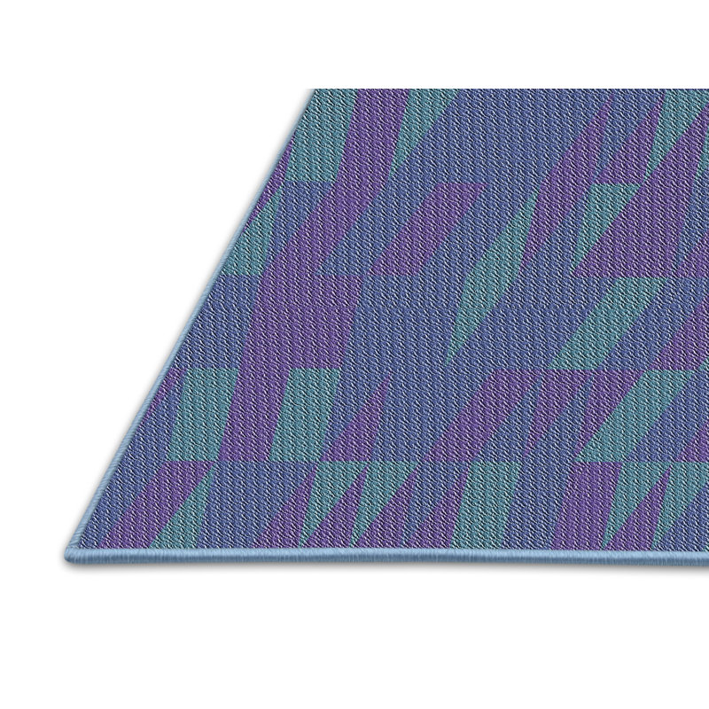 Tapis bleu/indigo à motifs, Rectangle 3 pi x 5 pi