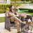 4 - Person Outdoor Wicker Rattan Loveseat Seating Group With Cushions-1678593194
