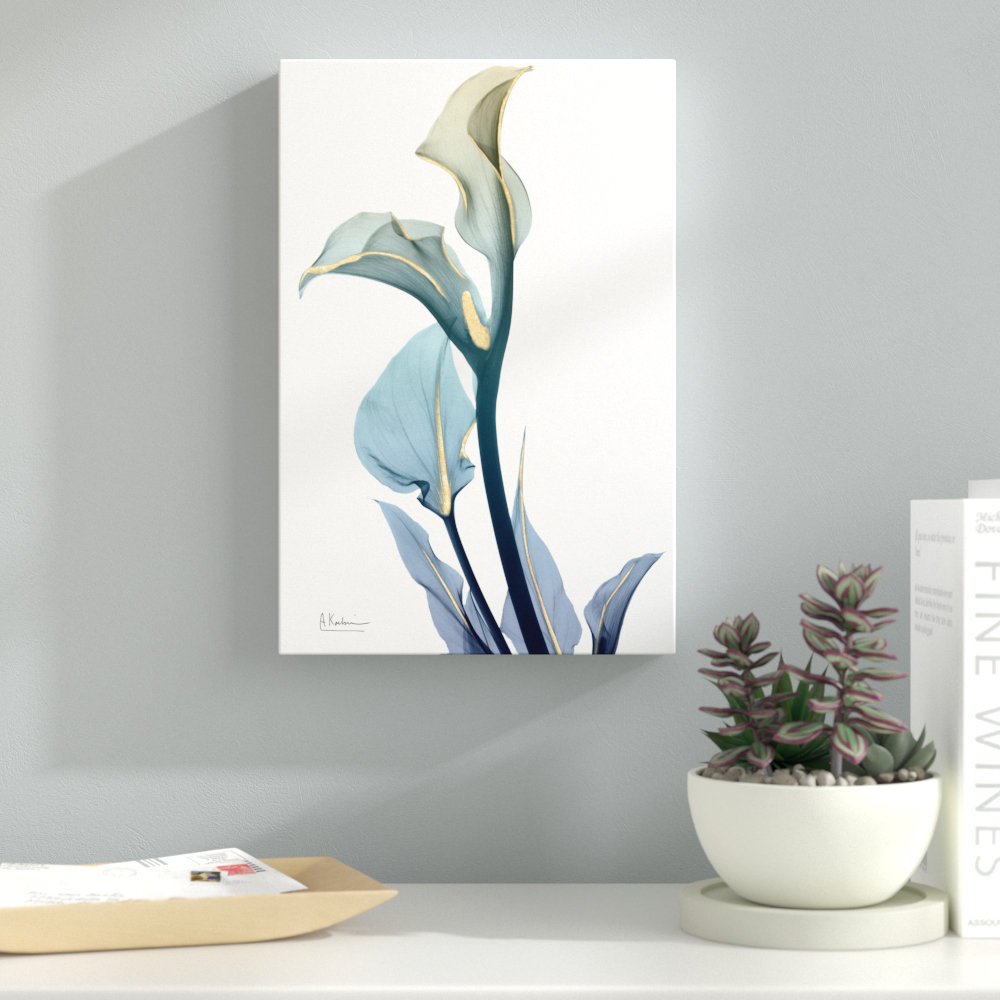 Gold Splash Calla Lilly - Wrapped Canvas Print