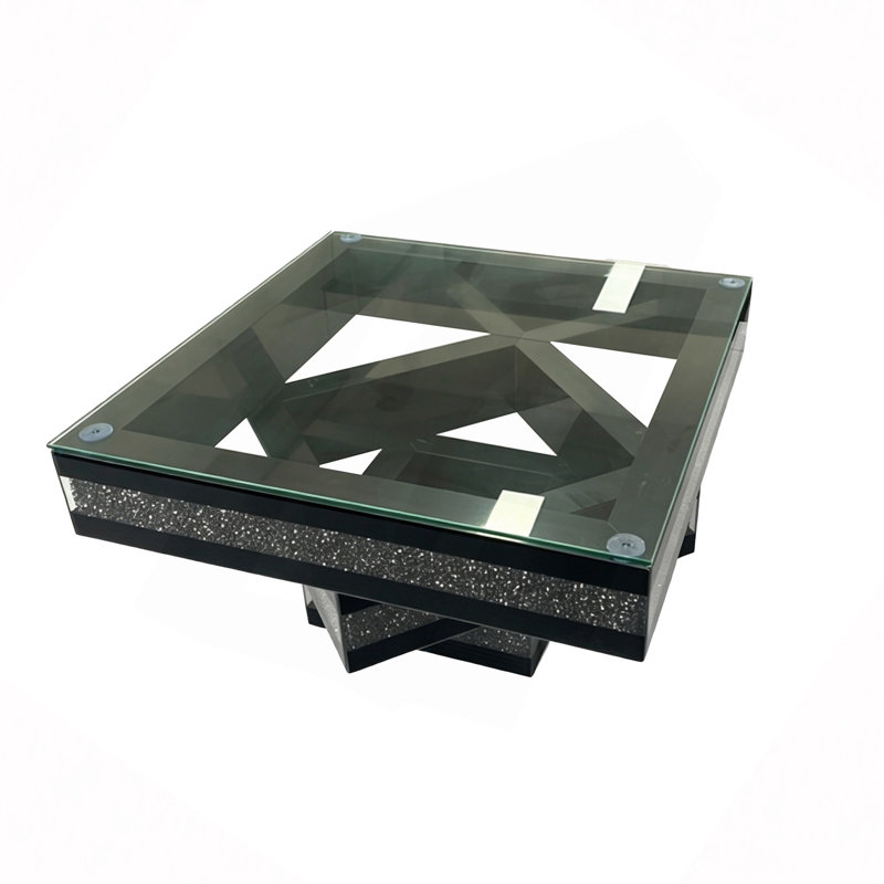 Table basse à motif de diamants broyés