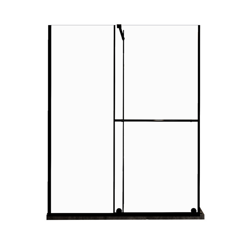 Glass Shower Door, 30 - 60 in.W x 72 in.H Shower Sliding Door Walk-in Shower Screen Dual Usage,1/4 Inch Thick Glass Panel with Stainless Steel Handle, Supporting Bar, Black