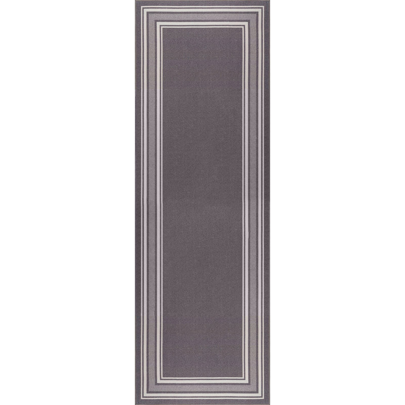 Quinter Gray Non-Slip Area Rug, Runner 2' x 6'11''
