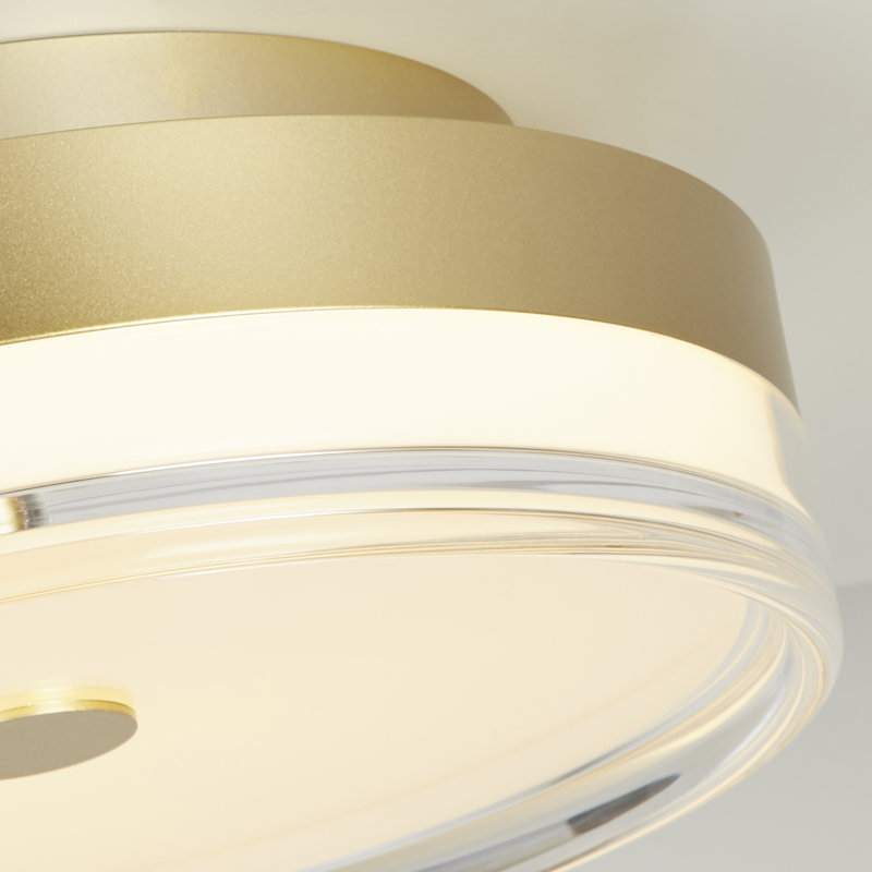 Bacquie Acrylic LED Flush Mount, Gold, 8.50cm H x 30cm W x 30cm D