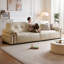 Canapé modulaire blanc en cuir véritable