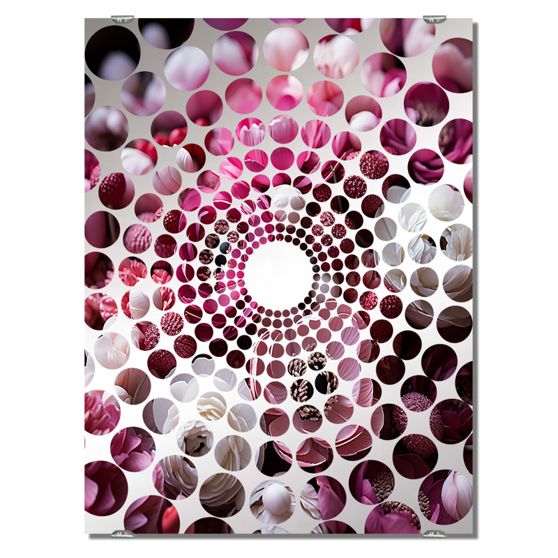 Ranunculus mauve et blanc avec des couches de beauté - Miroirs muraux décoratifs Ranunculus MIR141663, 32 po x 24 po